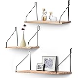 GARPROVM Estantería de Pared, 3PCS Estantería Colgante, Estantes Flotantes en Madera Decoración de Pared