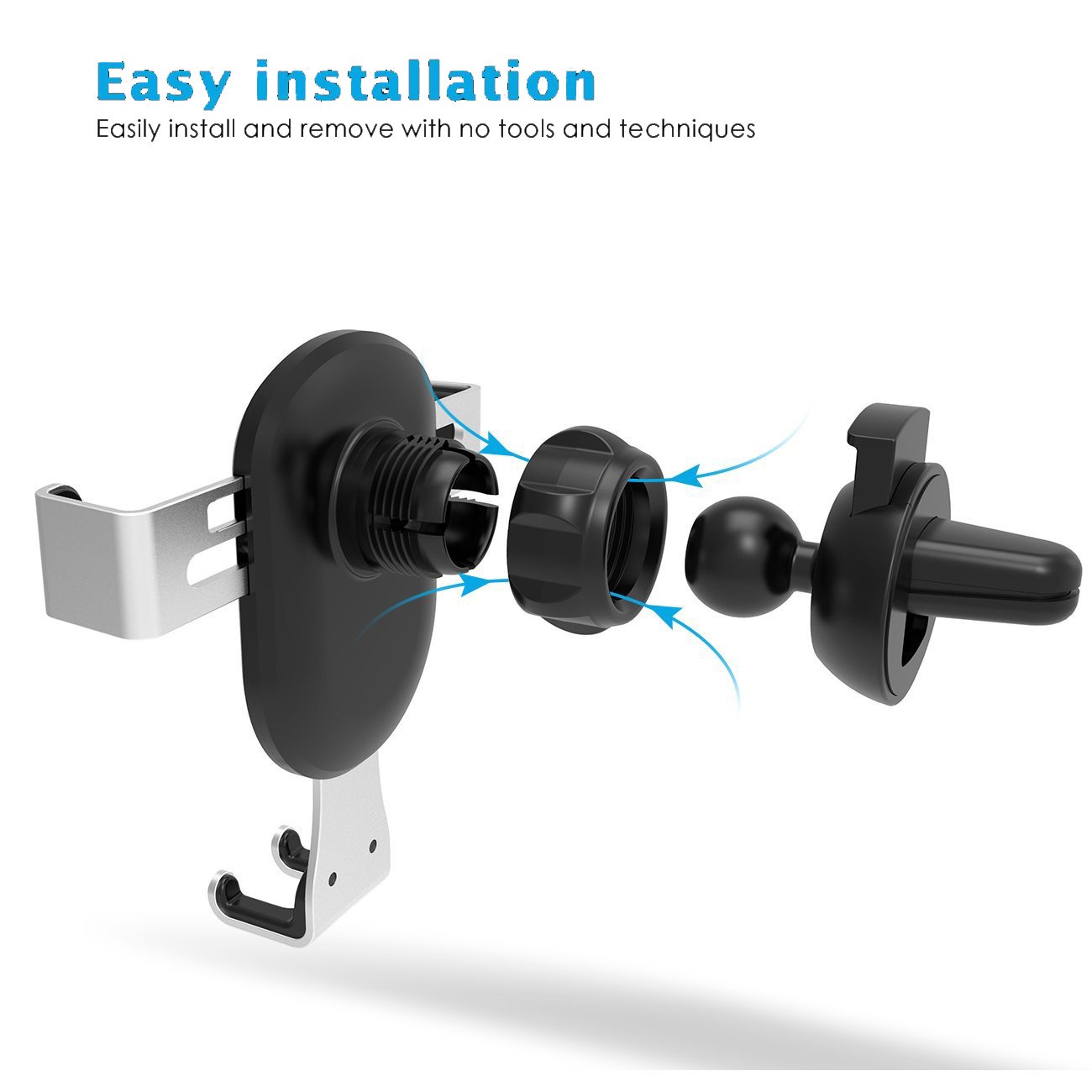 (UPGRADED VERSION) LENPOW Car Phone Mount Holder Universal Gravity Car Air Vent Phone cradle Stand Auto Lock and Release, 360°Rotate for iPhone X 8 7 6s 6 Plus Samsung Galaxy s8 plus S6 S5 up to 6.2\