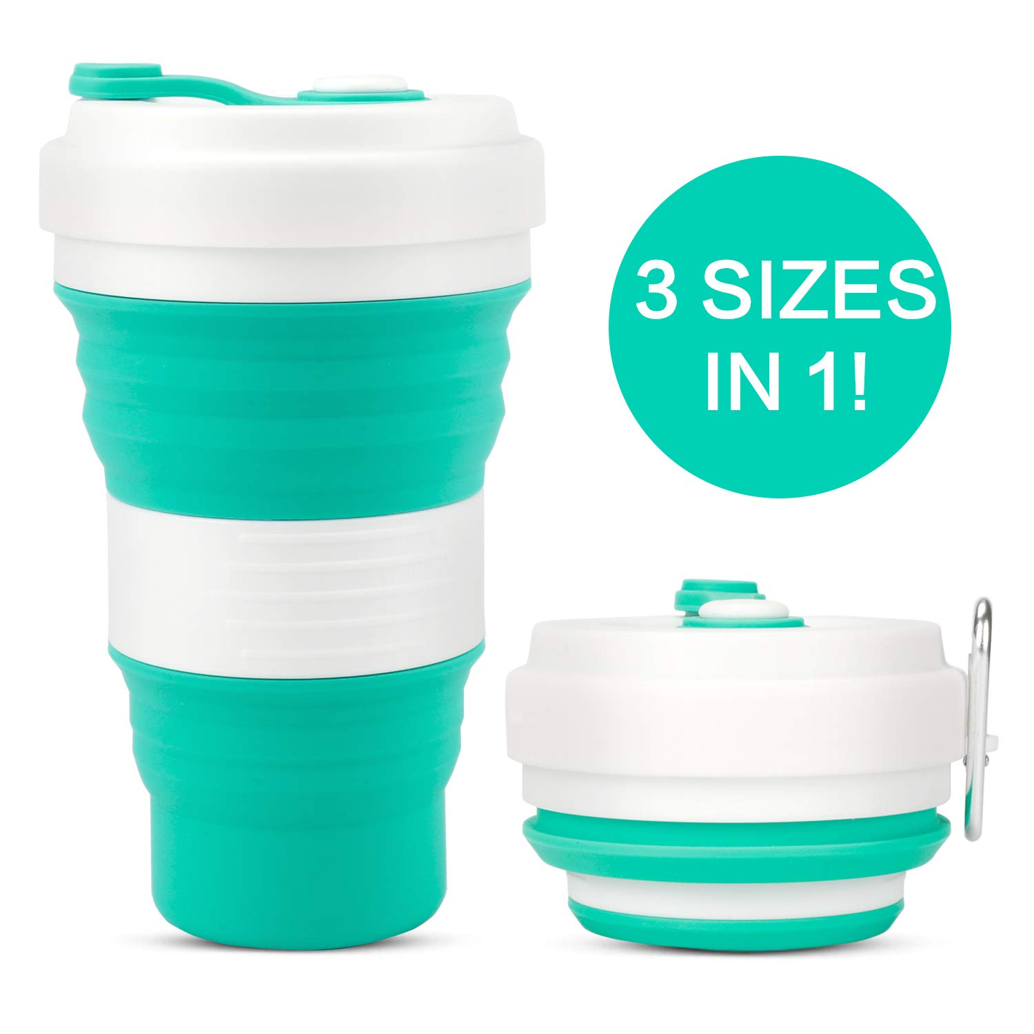 Mitening Silicone Bicchiere Pieghevole, 4 Pezzi Tazza da Viaggio Pieghevole in Silicone, Coppa Pieghevole in Silicone, Tazza Pieghevole in Silicone, Adatto per Viaggio, Campeggio e al Caffe