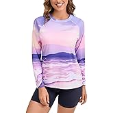 Eteoepo Women Rash Guard Long Sleeve Quick Dry Women's Rash Guard UPF 50+ Swim Shirts for Women