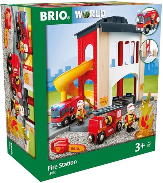 brio fire station train set
