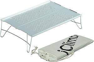 iClimb Mini Solo Folding Table Ultralight Compact for Backpacking Camping Hiking Beach Picnic (Silver - S)