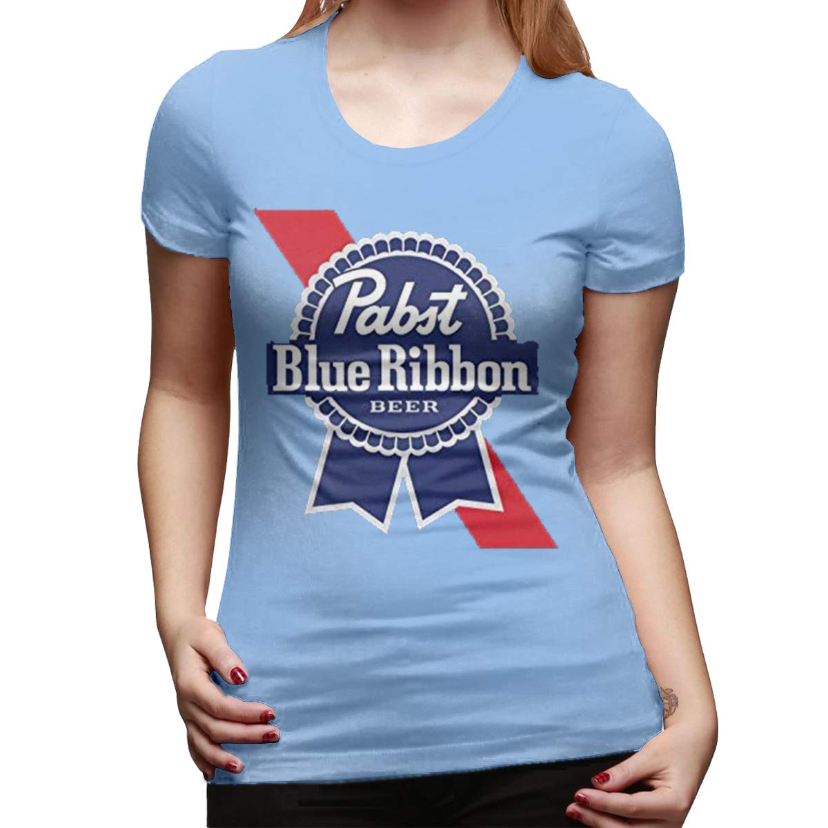 Monicame Short Sleeve Pabst Blue Ribbon Beer Logo Leisure Shirt S