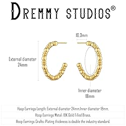Dremmy Studios Gold Open Hoops Earrings 14K Gold