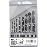 Gunpla 8pcs Wood Drill Bits Set, Carbon Steel Twist Brad Point Drill Bits Woodworking Bore Holes Durable Drilling Tools Kit w
