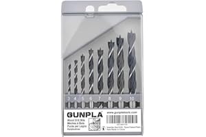 Gunpla 8pcs Wood Drill Bits Set, Carbon Steel Twist Brad Point Drill Bits Woodworking Bore Holes Durable Drilling Tools Kit w