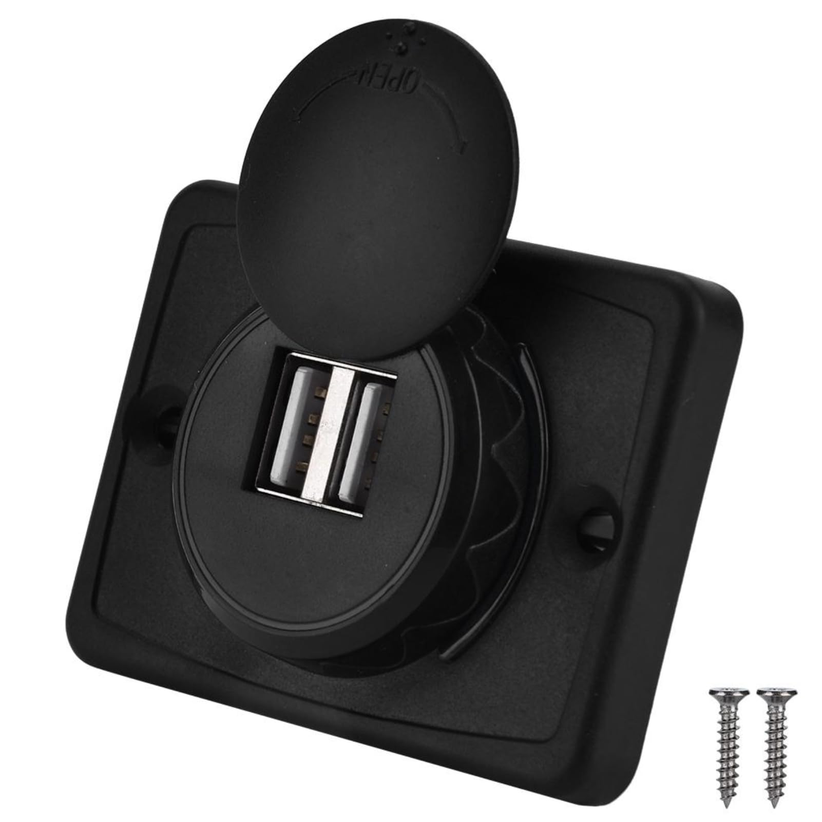 BOROCO Car USB Charger, 3.1A Car Dual Black ABS USB Port Charger Socket Outlet 12V LED Car Charger