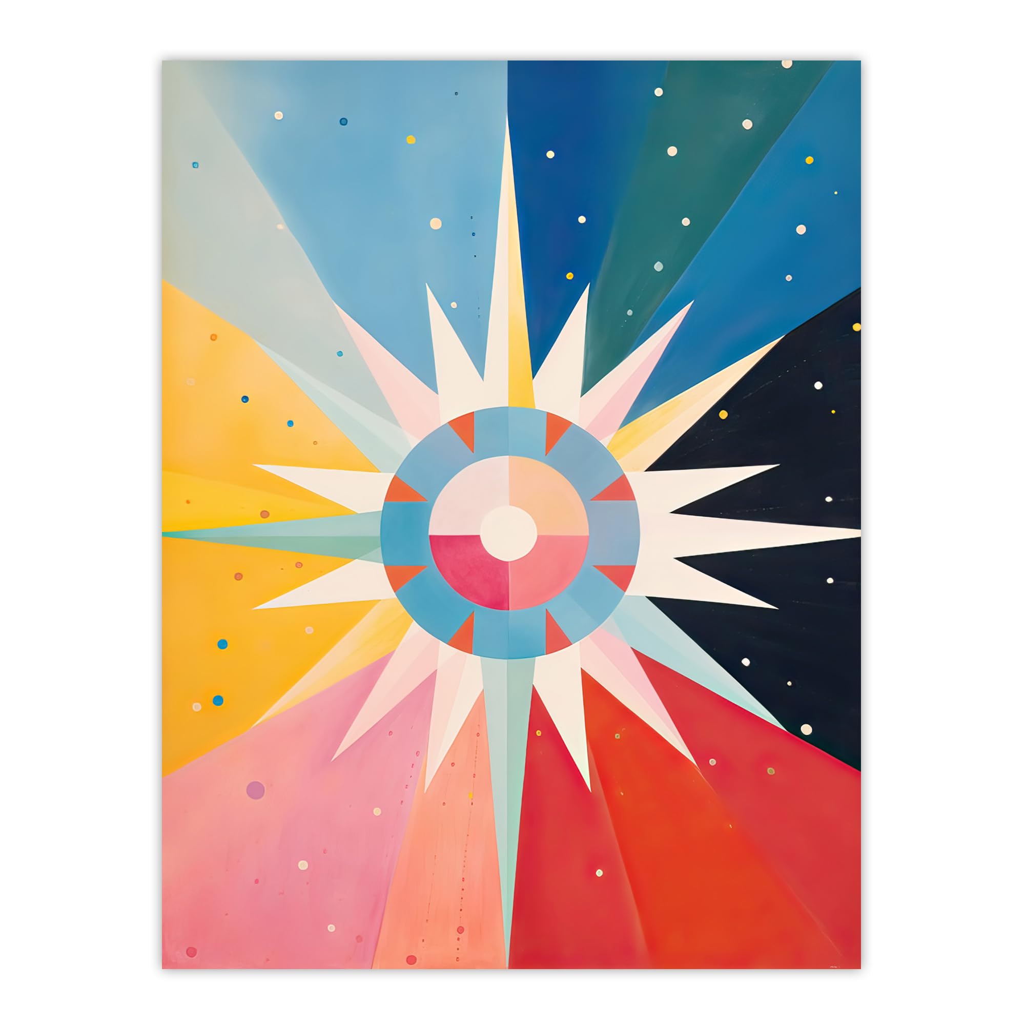 Artery8 The Star Tarot Card Hilma af Klimt Style Oil Painting Geometric Rainbow Colour Gradient Large Wall Art Poster Print Thick Paper 18X24 Inch