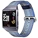 Fitbit Ionic Bands Nylon for Women Men, hooroor Woven Nylon Replacement Sport Wrist Band Strap with Classic Metal Buckle for Fitbit Ionic Smart Watch Smoke Gray Silver Burnt Orange