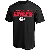 NFL Kansas City Chiefs Black Kids Youth 8-20 Official Team Stated Football Game Performance Primary Logo Short Sleeve T-Shirt