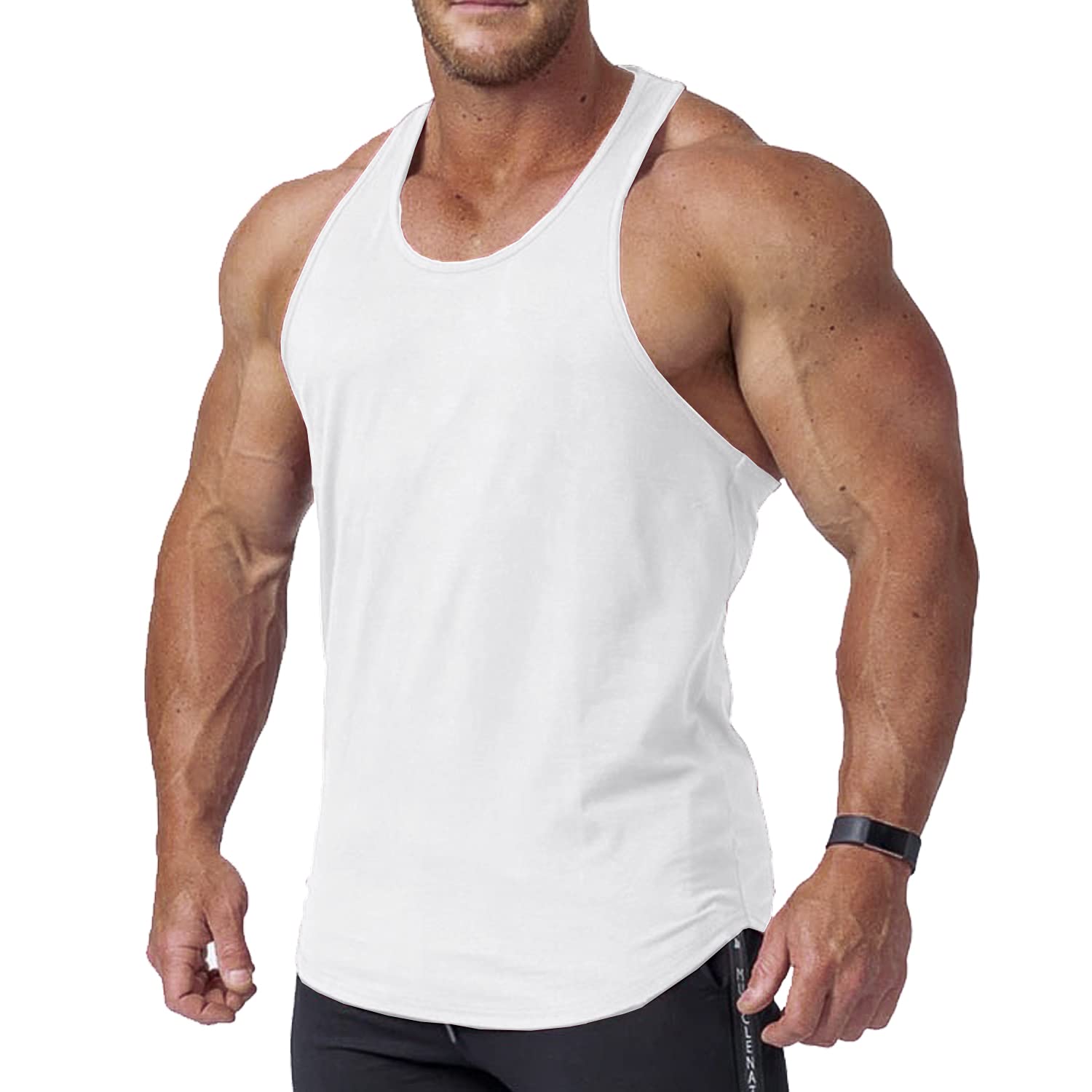 Buy LecGee Men's Muscle Gym Tank Top Workout Stringer YBack Tank Tops