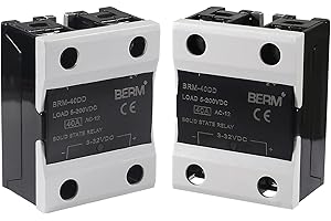 Alinan 2pcs SSR-40DD Single Phase Solid State Relay DC to DC Input 3-32VDC Output 5-200VDC