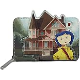 Loungefly Coraline Garden Party Zip-Around Wallet – Officially Licensed, Faux Leather, Embroidered Details, Multiple Card Slots