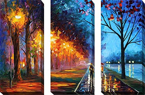 Art Sets of 3 Leonid Afremov Canvas Stretched Framed Free Shpping Made in North America