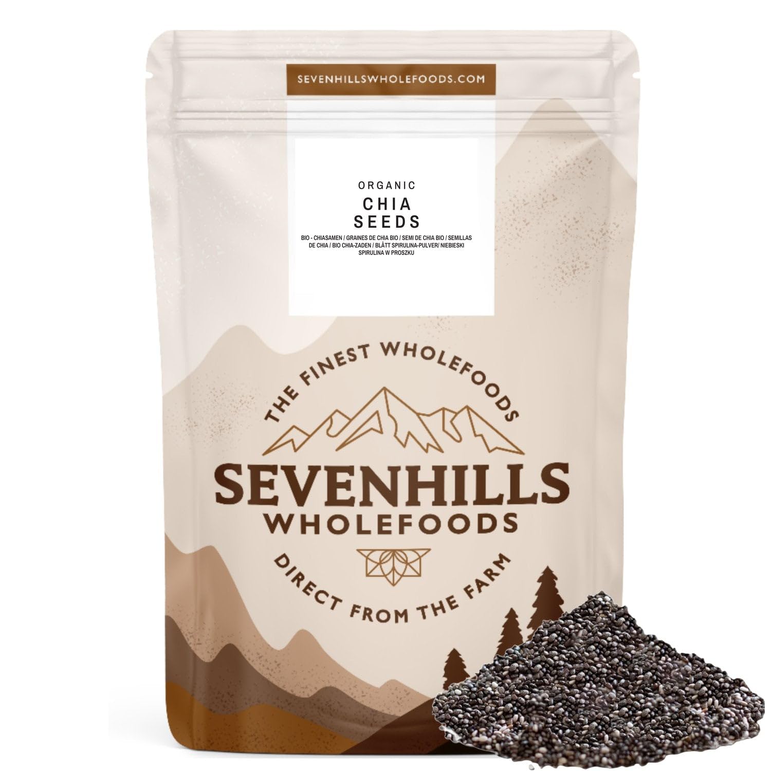 Sevenhills Wholefoods Organic Raw Chia Seeds 500g