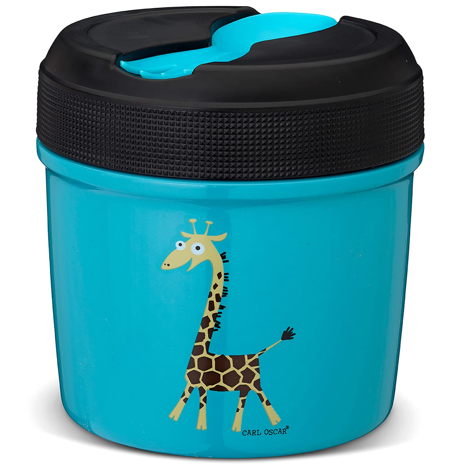 Carl Oscar Temp LunchJar, Kids 0.5 L, Durable Children's Thermos Made of Stainless Steel with Multi-Cutlery (Turquoise)