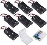 GTIWUNG 7Packs AA Battery Holder with Leads 2x1.5V 2 Slots Black view 1