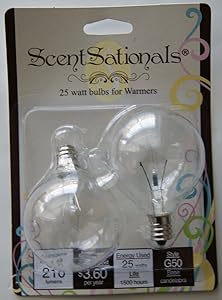 ScentSationals 25 Watt Full Size Warmer Replacement Bulb (2 Bulb Pack)