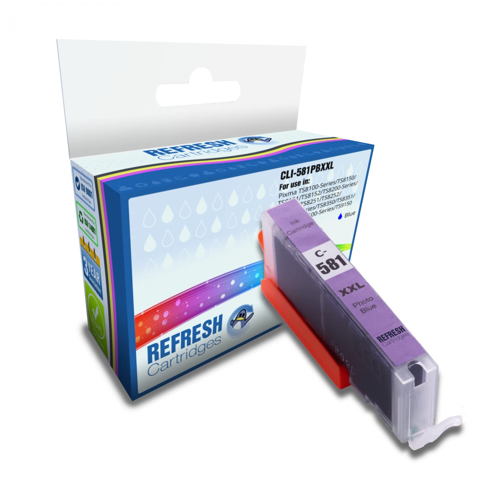 Refresh Cartridges Compatible Ink Cartridge Replacement for Canon CLI 581 PB XXL (Photo Blue)