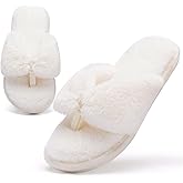 MAXTOP Fluffy House Slippers for Women Open Toe Cute Memory Foam Flip Flop Slippers Indoor Outdoor Soft Slides Shoes