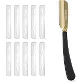 FEISIER Straight Razors for Men, Professional Straight Single Edge Razor Kit, Silicone Handle Straight Razor with Guard,Stainless Steel Barber Razor for Shaving,Salon Shavette,10 Blades Included