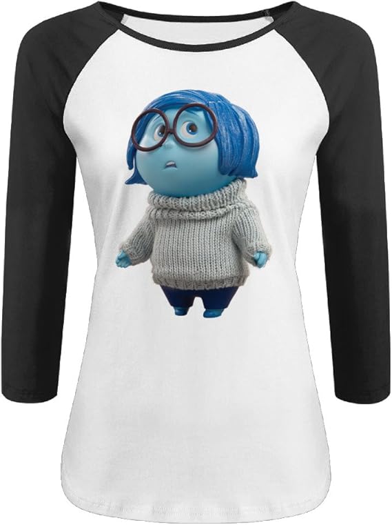 Amazon Zmono 女性着 インサイド ヘッド カナシミ キャタ イラスト 丸首 7分スリーブ Tシャツ 流行 通気 涼感シリーズ ヨガ Black Xxl Tシャツ カットソー 通販