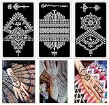 XMASIR 16 Sheets Hand Tattoo Stencil Kit Reusable Temporary Indian Arabian Body view 6