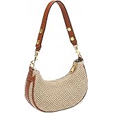 RTGGSEL Boho Summer Retro Women's Straw Rattan Beach Tote Bag Crossbody Shoulder Bags Hobo Underarm Handbag Straw Purse