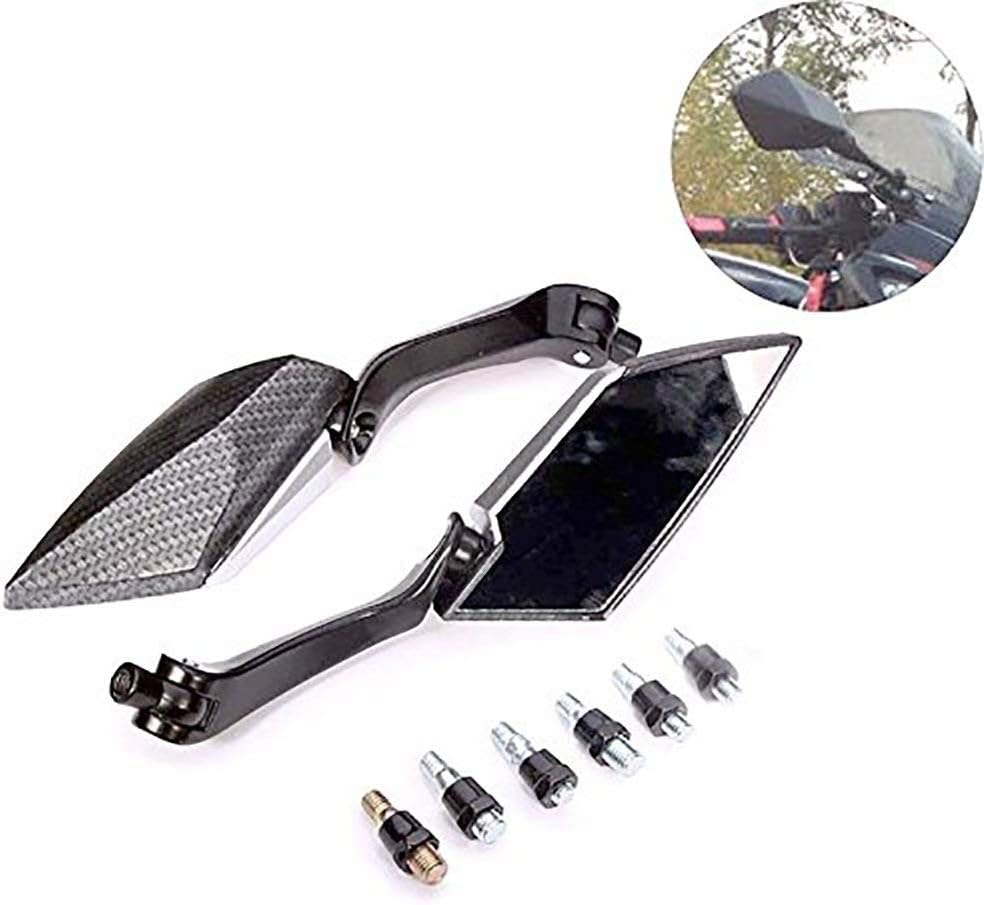 NATGIC 1 Pair Motorcycle Rearview Mirror 8mm/10mm Universal Motorbike Side Mirrors 180 Degree Angle Adjustable Motorcycle Handlebar Rear View Mirror for Street Bike Sport Bike Scooter Cruiser