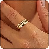 the City Rings for Women, Dainty 14K Gold Plated Stackable Thin Pinky Thumb Ring Set Hypoallergenic Wedding Bands Engagement Rings Non Tarnish Trendy Stuff Gold Jewelry Set Birthday Gifts for Mom