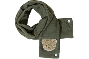 KMGDM Baby Scarf Soft and Skin Friendly Bear Designed Cotton Neckerchief for Infants Toddler 0-3 Years Fall and Winter Wear