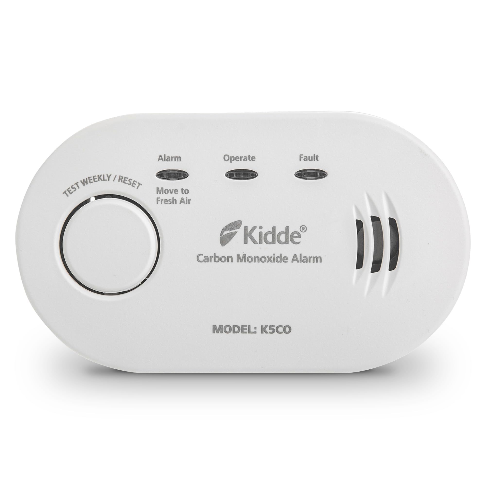 Kidde 5CO Carbon Monoxide Alarm and Detector with AA Batteries - 10 Year Sensor Life CO Alarm for Home