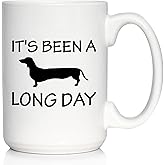 It's Been A Long Day Coffee Mug - Funny Dachshund Themed Decor and Gifts - Large 15oz White Ceramic Mug
