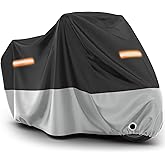 Favoto Motorcycle Cover Waterproof Outdoor - All Season Sun Protection with Lock-Holes Rain Snow Windproof Dustproof Universal Fit Motorbikes Vehicle Moped Cover, 96.5" x 41" x 50"