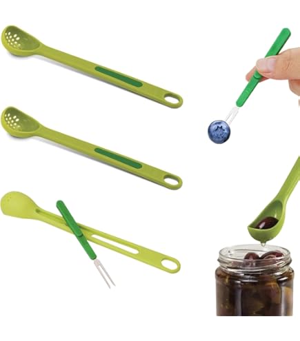2 Pack Olive Spoon And Pickle Fork Stainless Steel Long Handle Food Picker For Pickle Olive Spoons With Drain Holes Jars Serving Spoon And Fork Set For Olives Pickles Onion Cucumber P 229691849 - View #8