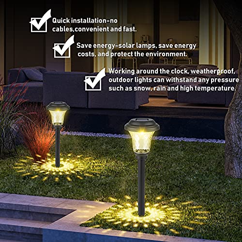 6er Solarlampen für Außen, Solar Gartenleuchte mit IP65 Wasserdicht, Solarlampen für Außen Garten Solarleuchte Wegeleuchte Dekoration Licht für Außen Garten Fahrstraßen Sicherheits Lichter Patio