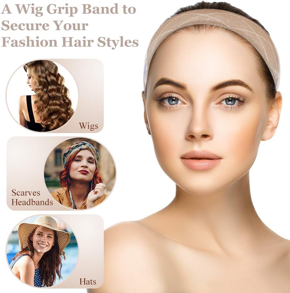 Dreamlover Wig Grip Headband, Non Slip Wig Grip Band for Women Tan - Image 5