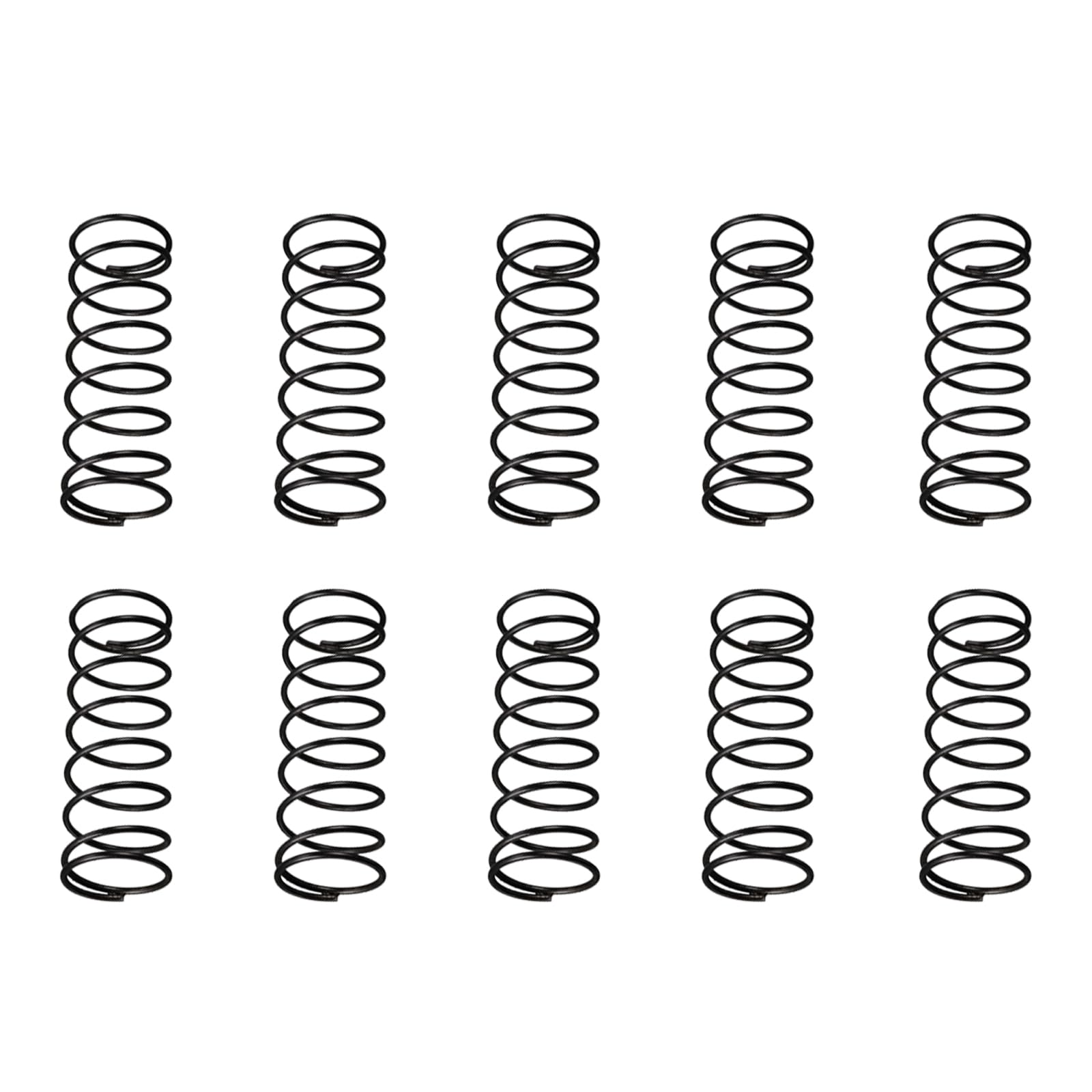 DTGN 1.2x18x50mm(DxODxL) Compression Spring - 20Pack - Good for Machinery - Spring Steel Extension Spring - Black