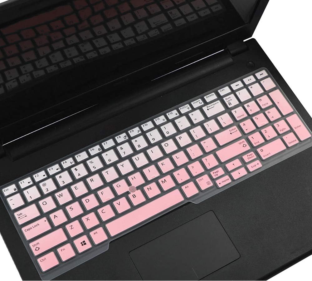 CaseBuy Keyboard Skin Compatible with Dell Latitude 5580 5590 5591 E5550 E5570, Precision M5520 15.6"/ Dell Precision M7510 M7520 M7710 M7720 17.3" Laptop with Pointing, Ombre Pink