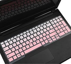 CaseBuy Keyboard Skin Compatible with Dell Latitude 5580 5590 5591 E5550 E5570, Precision M5520 15.6"/ Dell Precision M7510 M7520 M7710 M7720 17.3" Laptop with Pointing, Ombre Pink