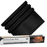 Non-Stick Heavy Duty Oven Liners(3-Piece Set)-Thick,Heat Resistant Fiberglass Mat-Easy to Clean-Reduce Spills, Stuck…