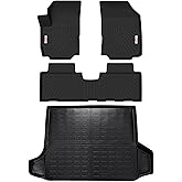 RILLEC Floor Mats Cargo Mats for 2018-2024 Chevrolet Chevy Equinox/GMC Terrain,All Weather Protection Accessories Custom Full Set Liner Include 1st 2nd Row Car Floor Mats TPE Slush Mat