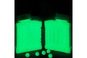 ALKISTA 20000/40000Pcs Glow in The Dark Water Luminous Beads Refill Ammo, Fluorescence Green Splatter Gel Ammo Water Based Gel Balls for Toy Blasters, 7mm-8mm