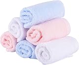 Lanjue 6 Pack Cotton Face Cloths 20x20cm Flannel Washcloths Reusable Makeup