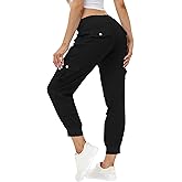 MoFiz Women's Lightweight Hiking Cargo Pants Outdoor Quick Dry Casual Travel Sweatpants Joggers Elastic Waist Button Pockets