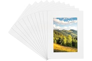 PATIKIL 10x8 Mat for 8x6 Photo, 11 Pack Precut Acid-Free Mat Board White Core Picture Frame Board for Photos Show, Prints, Ar