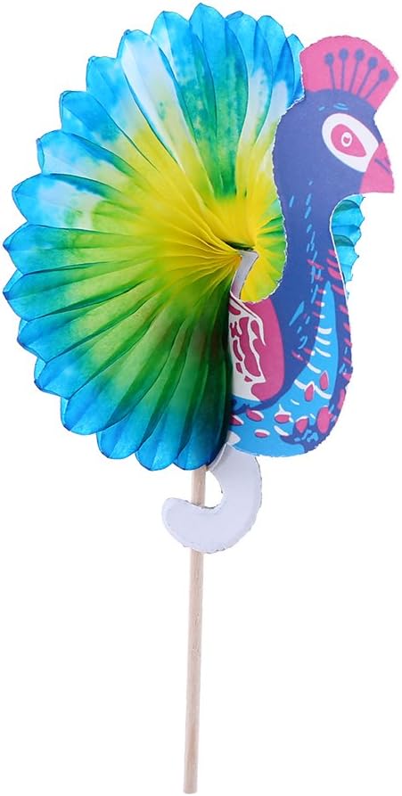 50pcs Drink Fruit Cake Sticks Picks Appetizer Cocktail Sticks Cupcake Toppers Umbrella Peacock Goldfish Wedding Party Decorations Restaurants Buffets Party Supplies(#5) - Image 3