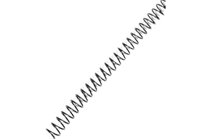 TOTiyea 100 Pack Plastic Spiral Binding Coils,6mm(1/4") Binding Spirals,30 Sheet Capacity,4:1 Pitch,Black