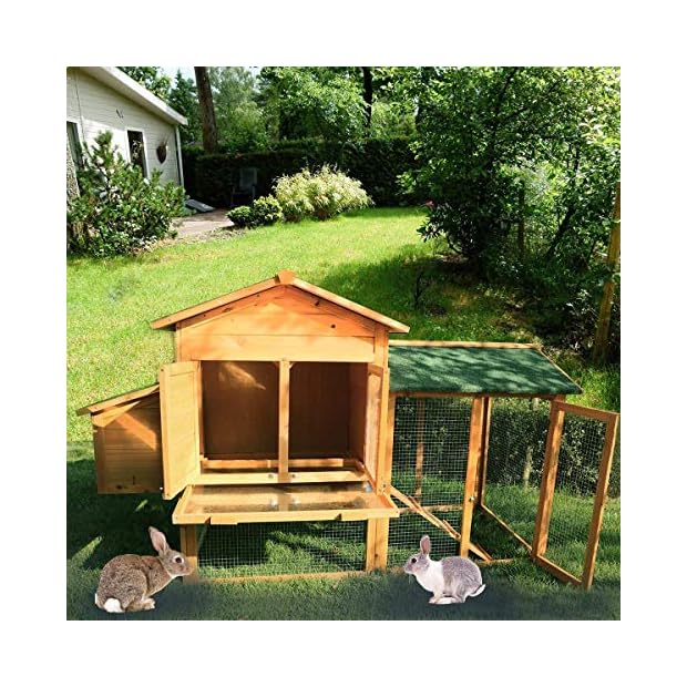 Yardeen Wooden Chicken Coop Bunny Rabbit Hutch Hen Quail Pet Cage