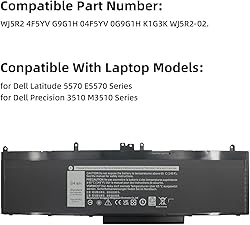 YXKC WJ5R2 Laptop Battery Replacement for Dell